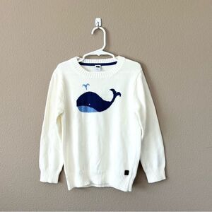 Janie and Jack White Sweater with Blue Whale